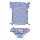 Snapper Rock - UV Swimset for babies and kids - Short sleeve - Beach Bloom - Blue/Pink