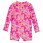 Snapper Rock - UV Swimsuit for babies - Long sleeve - Hibiscus Hype - Pink