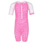 JUJA -  UV Swim suit for babies - short sleeves - Leopard - Pink