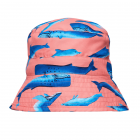 Snapper Rock - UV Bucket hat for boys - UPF50+ - Whale Tail - Pink/Blue