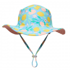 Snapper Rock - Reversible UV Bucket hat for girls - UPF50+ - Lemon Drops - Blue/Pink