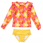 Snapper Rock - UV Swimset for babies and kids - Long sleeve - UPF50+ - Pop of Sunshine - Red/Yellow