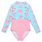 Snapper Rock - UV Swimsuit for girls - Long sleeve - UPF50+ - Lighthouse Island - Blue/Pink
