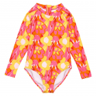 Snapper Rock - UV Swimsuit for girls - Long sleeve - UPF50+ - Pop of Sunshine - Red