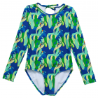 Snapper Rock - UV Swimsuit for girls - Long sleeve - UPF50+ - Toucan Jungle - Green/Blue