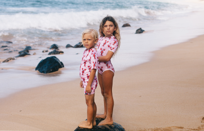 UV-Badeanzug für Babys Ribbed Kollektion Beach & Bandits Palme